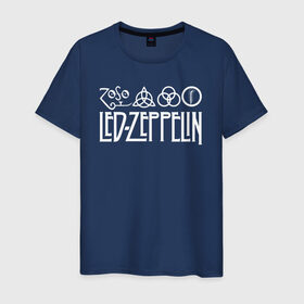 Мужская футболка хлопок с принтом Led Zeppelin в Новосибирске, 100% хлопок | прямой крой, круглый вырез горловины, длина до линии бедер, слегка спущенное плечо. | led | led zeppelin | lz | zoso | группа | джимми пейдж | джон генри бонэм | джон пол джонс | зосо | лед зепелен | лед зеппелин | ледзепелен | ледзеппелин | лз | метал | роберт плант | рок | тяжелый
