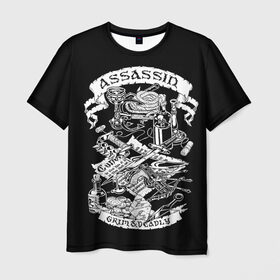 Мужская футболка 3D с принтом Assassin в Новосибирске, 100% полиэфир | прямой крой, круглый вырез горловины, длина до линии бедер | dd | dungeon  dragons | dungeon and dragons | данжен энд дрэгонс | днд | игра | настольная игра | подземелья и драконы