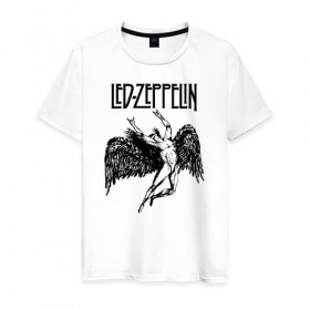 Мужская футболка хлопок с принтом Led Zeppelin в Новосибирске, 100% хлопок | прямой крой, круглый вырез горловины, длина до линии бедер, слегка спущенное плечо. | led | led zeppelin | lz | zoso | группа | джимми пейдж | джон генри бонэм | джон пол джонс | зосо | лед зепелен | лед зеппелин | ледзепелен | ледзеппелин | лз | метал | роберт плант | рок | тяжелый