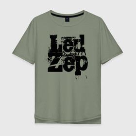 Мужская футболка хлопок Oversize с принтом LedZep в Новосибирске, 100% хлопок | свободный крой, круглый ворот, “спинка” длиннее передней части | led | led zep | led zeppelin | ledzep | lz | zoso | группа | джимми пейдж | джон генри бонэм | джон пол джонс | зосо | лед зепелен | лед зеппелин | ледзепелен | ледзеппелин | роберт плант | рок