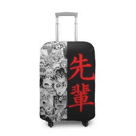 Чехол для чемодана 3D с принтом SENPAI (JAPAN 02) в Новосибирске, 86% полиэфир, 14% спандекс | двустороннее нанесение принта, прорези для ручек и колес | ahegao | anime | japan | manga | sempai | senpai | аниме | ахегао | лицо | манга | семпай | сенпай | япония