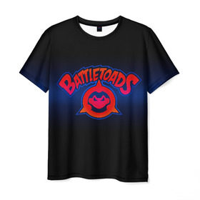Мужская футболка 3D с принтом Battletoads в Новосибирске, 100% полиэфир | прямой крой, круглый вырез горловины, длина до линии бедер | arc system works | battle | game | mindscape | rare | toads | боевые | боевые жабы | лягушки