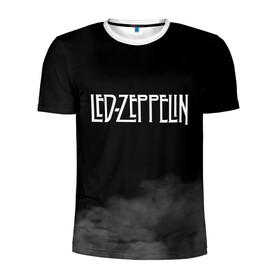 Мужская футболка 3D спортивная с принтом Led Zeppelin в Новосибирске, 100% полиэстер с улучшенными характеристиками | приталенный силуэт, круглая горловина, широкие плечи, сужается к линии бедра | led zeppelin | лед зеппелин