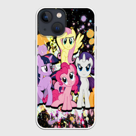 Чехол для iPhone 13 mini с принтом MY LITTLE PONY в Новосибирске,  |  | Тематика изображения на принте: my little pony | pinkie pie | scootaloo | spike | sweaty balls | искорка | крошка бель | маленькие пони | мульфтфильм | пони | си | скутолу | эппл блум