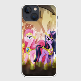 Чехол для iPhone 13 mini с принтом PONY в Новосибирске,  |  | Тематика изображения на принте: my little pony | pinkie pie | scootaloo | spike | sweaty balls | искорка | крошка бель | маленькие пони | мульфтфильм | пони | скутолу | эппл блум