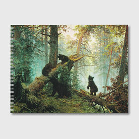 Альбом для рисования с принтом Утро в сосновом лесу в Новосибирске, 100% бумага
 | матовая бумага, плотность 200 мг. | Тематика изображения на принте: живопись | искусство | картина | художники | шедевры