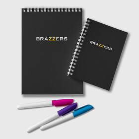 Блокнот с принтом Вrazzers crew (двухсторонняя) в Новосибирске, 100% бумага | 48 листов, плотность листов — 60 г/м2, плотность картонной обложки — 250 г/м2. Листы скреплены удобной пружинной спиралью. Цвет линий — светло-серый
 | brazers | brazzers | brazzers crew | бразерс | браззерс
