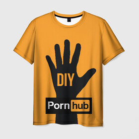 Мужская футболка 3D с принтом Pornhub (двухсторонняя) в Новосибирске, 100% полиэфир | прямой крой, круглый вырез горловины, длина до линии бедер | Тематика изображения на принте: 