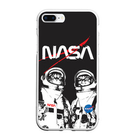 Чехол для iPhone 7Plus/8 Plus матовый с принтом Nasa cats austronaut в Новосибирске, Силикон | Область печати: задняя сторона чехла, без боковых панелей | cats austronaut | nasa | space | космос | кот космонавт | наса | насса