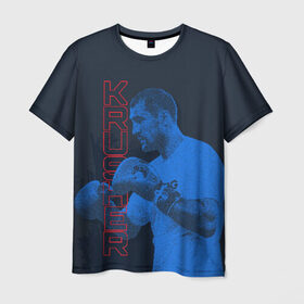 Мужская футболка 3D с принтом Krusher в Новосибирске, 100% полиэфир | прямой крой, круглый вырез горловины, длина до линии бедер | boxing | kovalev | krusher | sergey kovalev | wbo | бокс | ковалев