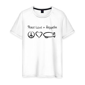 Мужская футболка хлопок с принтом Led Zeppelin в Новосибирске, 100% хлопок | прямой крой, круглый вырез горловины, длина до линии бедер, слегка спущенное плечо. | led | led zep | led zeppelin | ledzep | lz | zoso | группа | джимми пейдж | джон генри бонэм | джон пол джонс | зосо | лед зепелен | лед зеппелин | ледзепелен | ледзеппелин | роберт плант | рок