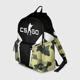 Рюкзак 3D с принтом CS:GO Camouflage в Новосибирске, 100% полиэстер | лямки с регулируемой длиной, сверху петелька, чтобы рюкзак можно было повесить на вешалку. Основное отделение закрывается на молнию, как и внешний карман. Внутри два дополнительных кармана, один из которых закрывается на молнию. По бокам два дополнительных кармашка | Тематика изображения на принте: conter | counter | cs go | csgo | global | offensive | strike | контер | кс го | ксго | страйк