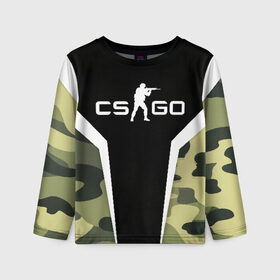 Детский лонгслив 3D с принтом CS:GO Camouflage в Новосибирске, 100% полиэстер | длинные рукава, круглый вырез горловины, полуприлегающий силуэт
 | conter | counter | cs go | csgo | global | offensive | strike | контер | кс го | ксго | страйк