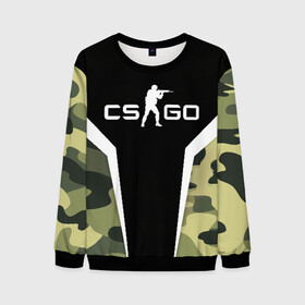 Мужской свитшот 3D с принтом CS:GO Camouflage в Новосибирске, 100% полиэстер с мягким внутренним слоем | круглый вырез горловины, мягкая резинка на манжетах и поясе, свободная посадка по фигуре | Тематика изображения на принте: conter | counter | cs go | csgo | global | offensive | strike | контер | кс го | ксго | страйк