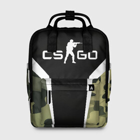 Женский рюкзак 3D с принтом CS:GO Camouflage в Новосибирске, 100% полиэстер | лямки с регулируемой длиной, сверху ручки, чтобы рюкзак нести как сумку. Основное отделение закрывается на молнию, как и внешний карман. Внутри два дополнительных кармана, один из которых закрывается на молнию. По бокам два дополнительных кармашка, куда поместится маленькая бутылочка
 | Тематика изображения на принте: conter | counter | cs go | csgo | global | offensive | strike | контер | кс го | ксго | страйк