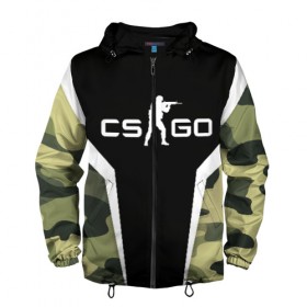 Мужская ветровка 3D с принтом CS:GO Camouflage в Новосибирске, 100% полиэстер | подол и капюшон оформлены резинкой с фиксаторами, два кармана без застежек по бокам, один потайной карман на груди | Тематика изображения на принте: conter | counter | cs go | csgo | global | offensive | strike | контер | кс го | ксго | страйк