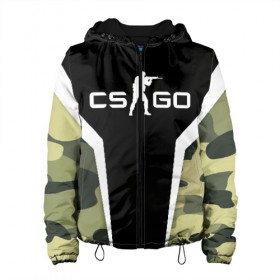 Женская куртка 3D с принтом CS:GO Camouflage в Новосибирске, ткань верха — 100% полиэстер, подклад — флис | прямой крой, подол и капюшон оформлены резинкой с фиксаторами, два кармана без застежек по бокам, один большой потайной карман на груди. Карман на груди застегивается на липучку | conter | counter | cs go | csgo | global | offensive | strike | контер | кс го | ксго | страйк