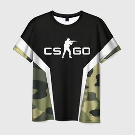 Мужская футболка 3D с принтом CS:GO Camouflage в Новосибирске, 100% полиэфир | прямой крой, круглый вырез горловины, длина до линии бедер | Тематика изображения на принте: conter | counter | cs go | csgo | global | offensive | strike | контер | кс го | ксго | страйк