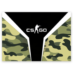 Поздравительная открытка с принтом CS:GO Camouflage в Новосибирске, 100% бумага | плотность бумаги 280 г/м2, матовая, на обратной стороне линовка и место для марки
 | Тематика изображения на принте: conter | counter | cs go | csgo | global | offensive | strike | контер | кс го | ксго | страйк