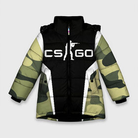 Зимняя куртка для девочек 3D с принтом CSGO Camouflage в Новосибирске, ткань верха — 100% полиэстер; подклад — 100% полиэстер, утеплитель — 100% полиэстер. | длина ниже бедра, удлиненная спинка, воротник стойка и отстегивающийся капюшон. Есть боковые карманы с листочкой на кнопках, утяжки по низу изделия и внутренний карман на молнии. 

Предусмотрены светоотражающий принт на спинке, радужный светоотражающий элемент на пуллере молнии и на резинке для утяжки. | conter | counter | cs go | csgo | global | offensive | strike | контер | кс го | ксго | страйк