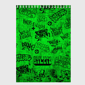 Скетчбук с принтом Billie Eilish Graffiti Grunge в Новосибирске, 100% бумага
 | 48 листов, плотность листов — 100 г/м2, плотность картонной обложки — 250 г/м2. Листы скреплены сверху удобной пружинной спиралью | Тематика изображения на принте: billie | eilish | graffiti | grunge | айлиш | билли | граффити | татуировки