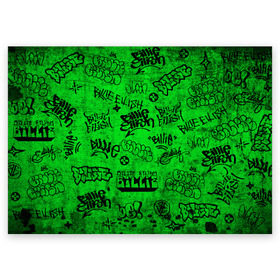 Поздравительная открытка с принтом Billie Eilish Graffiti Grunge в Новосибирске, 100% бумага | плотность бумаги 280 г/м2, матовая, на обратной стороне линовка и место для марки
 | Тематика изображения на принте: billie | eilish | graffiti | grunge | айлиш | билли | граффити | татуировки