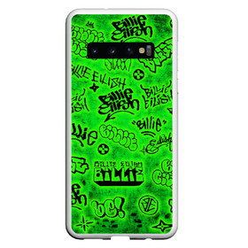 Чехол для Samsung Galaxy S10 с принтом Billie Eilish Graffiti glow в Новосибирске, Силикон | Область печати: задняя сторона чехла, без боковых панелей | Тематика изображения на принте: billie | eilish | glow | graffiti | grunge | айлиш | билли | граффити | кислота | татуировки