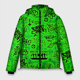 Мужская зимняя куртка 3D с принтом Billie Eilish Graffiti glow в Новосибирске, верх — 100% полиэстер; подкладка — 100% полиэстер; утеплитель — 100% полиэстер | длина ниже бедра, свободный силуэт Оверсайз. Есть воротник-стойка, отстегивающийся капюшон и ветрозащитная планка. 

Боковые карманы с листочкой на кнопках и внутренний карман на молнии. | billie | eilish | glow | graffiti | grunge | айлиш | билли | граффити | кислота | татуировки