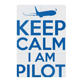 Магнитный плакат 2Х3 с принтом KEEP CALM A AM PILOT (Boeing737) в Новосибирске, Полимерный материал с магнитным слоем | 6 деталей размером 9*9 см | Тематика изображения на принте: b737 | boeing | keep calm | pilot