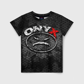 Детская футболка 3D с принтом Onyx в Новосибирске, 100% гипоаллергенный полиэфир | прямой крой, круглый вырез горловины, длина до линии бедер, чуть спущенное плечо, ткань немного тянется | fredro starr | onyx | rap | sonny seeza | sticky fingaz | оникс | рэп