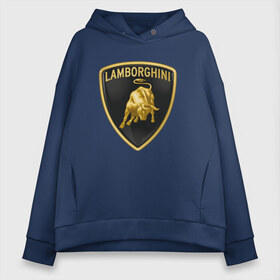 Женское худи Oversize хлопок с принтом Lamborghini LOGO в Новосибирске, френч-терри — 70% хлопок, 30% полиэстер. Мягкий теплый начес внутри —100% хлопок | боковые карманы, эластичные манжеты и нижняя кромка, капюшон на магнитной кнопке | auto | brand | lamborghini | sport | авто | автомобиль | автомобильные | бренд | ламборгини | марка | машины | спорт