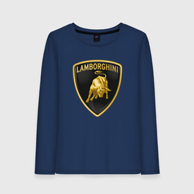 Женский лонгслив хлопок с принтом Lamborghini LOGO в Новосибирске, 100% хлопок |  | auto | brand | lamborghini | sport | авто | автомобиль | автомобильные | бренд | ламборгини | марка | машины | спорт