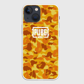 Чехол для iPhone 13 mini с принтом PUBG токсичный камуфляж в Новосибирске,  |  | Тематика изображения на принте: mobile | pubg mobile | pubgmobile | бапе | бейп | мобайл | пабг