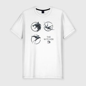 Мужская футболка премиум с принтом Ведьмак нетфликс в Новосибирске, 92% хлопок, 8% лайкра | приталенный силуэт, круглый вырез ворота, длина до линии бедра, короткий рукав | Тематика изображения на принте: 