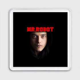 Магнит 55*55 с принтом Mr.robot в Новосибирске, Пластик | Размер: 65*65 мм; Размер печати: 55*55 мм | 