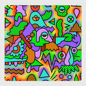 Магнитный плакат 3Х3 с принтом PSY GEOMETRY в Новосибирске, Полимерный материал с магнитным слоем | 9 деталей размером 9*9 см | Тематика изображения на принте: abstract | abstraction | color | geometry | paitnt | psy | абстракция | геометрия | краски | неоновые | психоделика