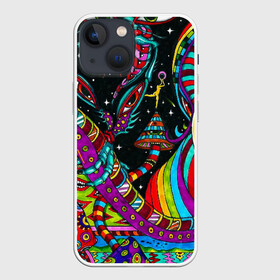 Чехол для iPhone 13 mini с принтом психоделика в Новосибирске,  |  | abstract | abstraction | color | geometry | paitnt | psy | абстракция | геометрия | краски | неоновые | психоделика