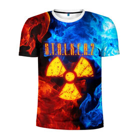 Мужская футболка 3D спортивная с принтом S.T.A.L.K.E.R. 2 в Новосибирске, 100% полиэстер с улучшенными характеристиками | приталенный силуэт, круглая горловина, широкие плечи, сужается к линии бедра | bandit | chernobyl | pripyat | s.t.a.l.k.e.r. 2 | shadow of chernobyl | stalker | stalker 2 | бандиты | меченый | припять | сталкер | сталкер 2 | тени чернобыля | чернобыль | чистое небо