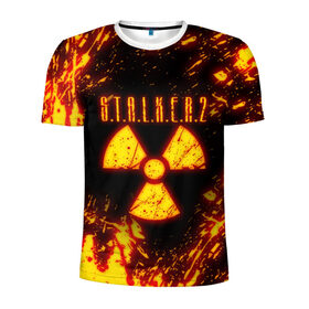 Мужская футболка 3D спортивная с принтом S.T.A.L.K.E.R. 2 в Новосибирске, 100% полиэстер с улучшенными характеристиками | приталенный силуэт, круглая горловина, широкие плечи, сужается к линии бедра | Тематика изображения на принте: bandit | chernobyl | pripyat | s.t.a.l.k.e.r. 2 | shadow of chernobyl | stalker | stalker 2 | бандиты | меченый | припять | сталкер | сталкер 2 | тени чернобыля | чернобыль | чистое небо
