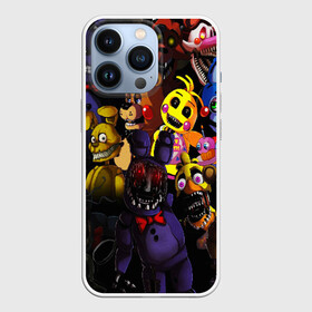 Чехол для iPhone 13 Pro с принтом FIVE NIGHTS AT FREDDYS в Новосибирске,  |  | Тематика изображения на принте: 5 ночей с фредди | animation | bonnie | chica | five nights at freddys | fnaf | foxy | freddy | funny | horror | scary | бонни | майк | пять | ужас | фнаф | фокси | фредди | чика | шмидт