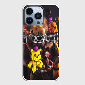 Чехол для iPhone 13 Pro с принтом FIVE NIGHTS AT FREDDYS в Новосибирске,  |  | Тематика изображения на принте: 5 ночей с фредди | animation | bonnie | chica | five nights at freddys | fnaf | foxy | freddy | funny | horror | scary | бонни | майк | пять | ужас | фнаф | фокси | фредди | чика | шмидт