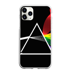 Чехол для iPhone 11 Pro матовый с принтом PINK FLOYD в Новосибирске, Силикон |  | music | pink floyd | the dark side of the moon | космос | луна | музыка | пинк флойд | призма | рок | треугольник | триангулярная призма