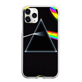 Чехол для iPhone 11 Pro матовый с принтом PINK FLOYD в Новосибирске, Силикон |  | music | pink floyd | the dark side of the moon | космос | луна | музыка | пинк флойд | призма | рок | треугольник | триангулярная призма