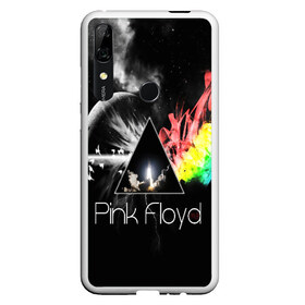 Чехол для Honor P Smart Z с принтом PINK FLOYD в Новосибирске, Силикон | Область печати: задняя сторона чехла, без боковых панелей | music | pink floyd | the dark side of the moon | космос | луна | музыка | пинк флойд | призма | рок | треугольник | триангулярная призма