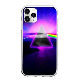 Чехол для iPhone 11 Pro матовый с принтом PINK FLOYD в Новосибирске, Силикон |  | music | pink floyd | the dark side of the moon | космос | луна | музыка | пинк флойд | призма | рок | треугольник | триангулярная призма