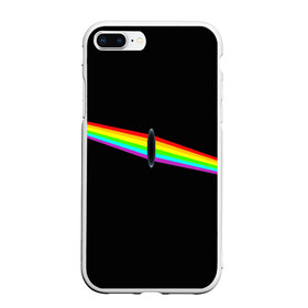 Чехол для iPhone 7Plus/8 Plus матовый с принтом PINK FLOYD в Новосибирске, Силикон | Область печати: задняя сторона чехла, без боковых панелей | music | pink floyd | the dark side of the moon | космос | луна | музыка | пинк флойд | призма | рок | треугольник | триангулярная призма