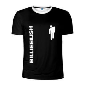 Мужская футболка 3D спортивная с принтом BILLIE EILISH в Новосибирске, 100% полиэстер с улучшенными характеристиками | приталенный силуэт, круглая горловина, широкие плечи, сужается к линии бедра | be | billie | billie eilish | blohsh | билли | билли айлиш