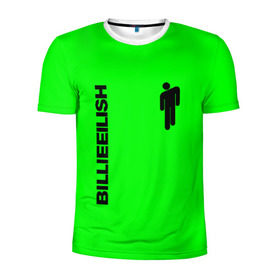 Мужская футболка 3D спортивная с принтом BILLIE EILISH в Новосибирске, 100% полиэстер с улучшенными характеристиками | приталенный силуэт, круглая горловина, широкие плечи, сужается к линии бедра | be | billie | billie eilish | билли | билли айлиш