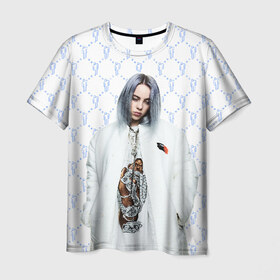 Мужская футболка 3D с принтом BILLIE EILISH в Новосибирске, 100% полиэфир | прямой крой, круглый вырез горловины, длина до линии бедер | Тематика изображения на принте: all | asleep | bad | bellyache | billie | blohsh | dont | eilish | eyes | fall | guy | logo | music | ocean | singer | smile | when | айлиш | били | билли | бэрд | лого | музыка | пайрат | певица | символ | эйлиш