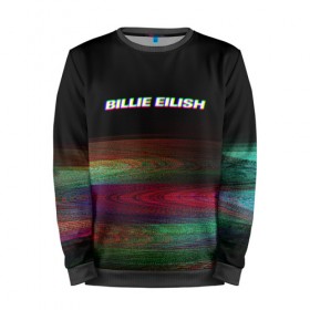 Мужской свитшот 3D с принтом BILLIE EILISH (Glitch) в Новосибирске, 100% полиэстер с мягким внутренним слоем | круглый вырез горловины, мягкая резинка на манжетах и поясе, свободная посадка по фигуре | Тематика изображения на принте: 